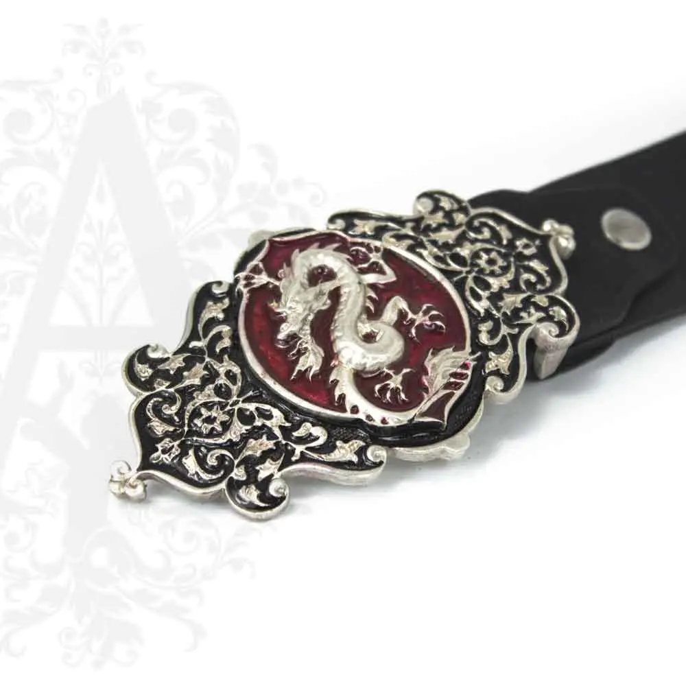 Ремень с серебряной пряжкой «Дракон» - фото 2