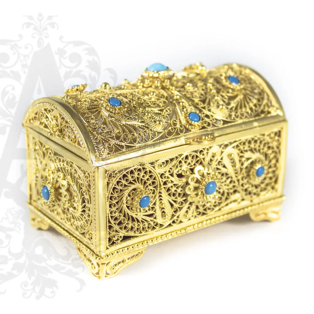 Серебряная шкатулка  «Семирамида» филигрань - фото 2