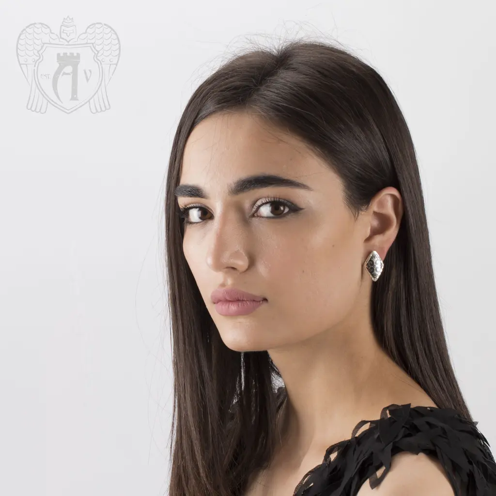 Серьги кубачинские с чернью «Ромб» - фото 2