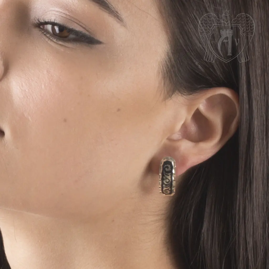 Серьги кубачинские с чернью «Грация» - фото 2