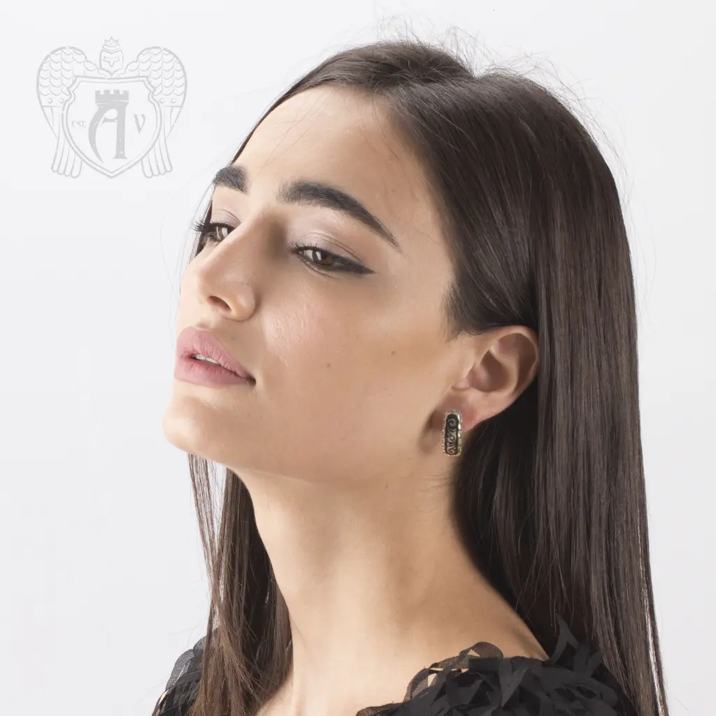 Серьги кубачинские с чернью «Грация» - фото 3