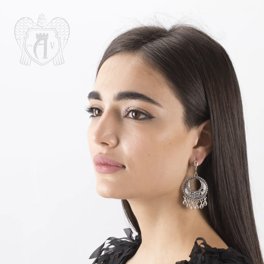 Серьги кубачинские «Солнце» - фото 2