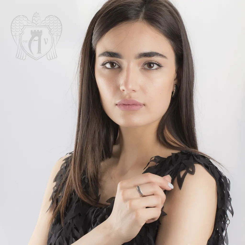 Кольцо кубачинское с чернью «Грация» - фото 2