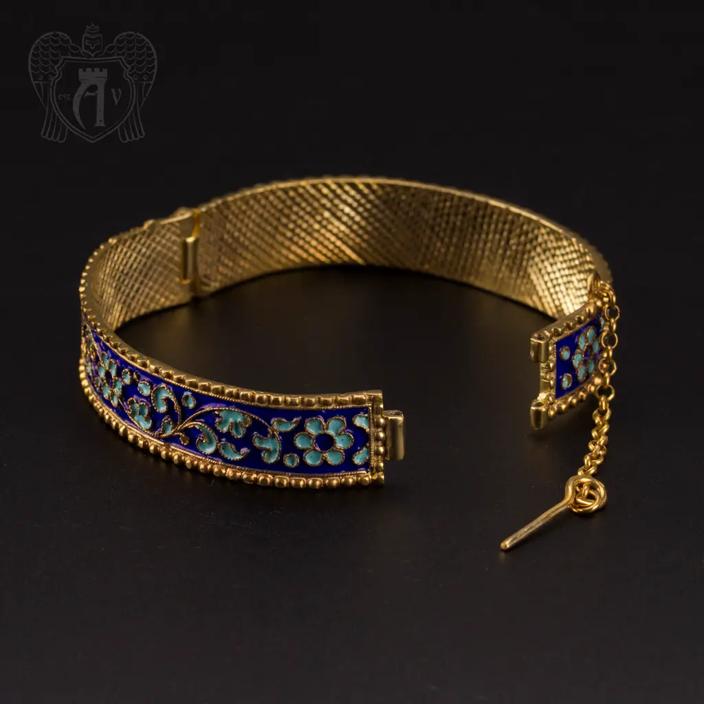 Браслет с горячей эмалью «Лаванда» ручная работа - фото 2