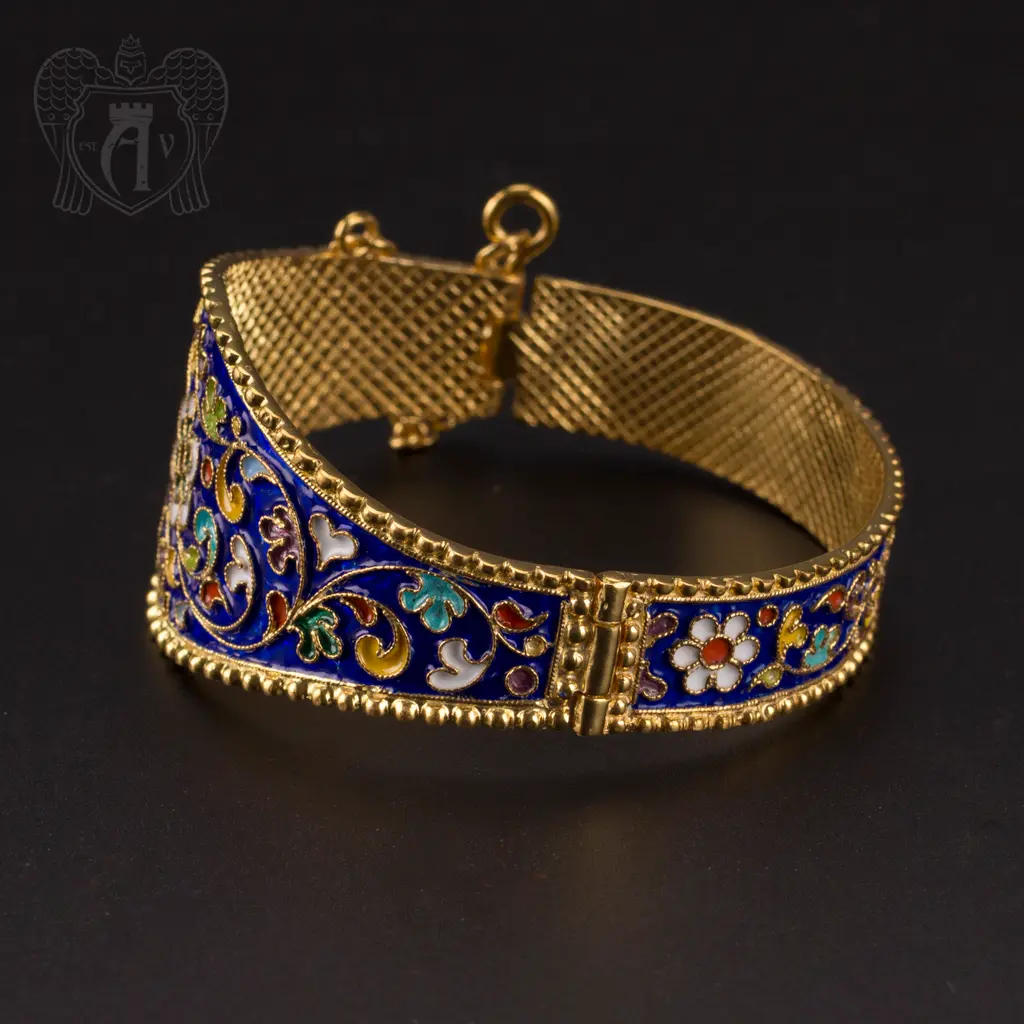 Браслет с горячей эмалью «Лаванда-2» ручная работа - фото 3