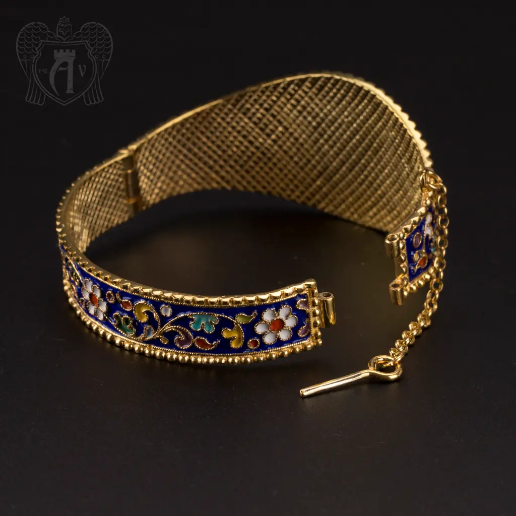 Браслет с горячей эмалью «Лаванда-2» ручная работа - фото 2