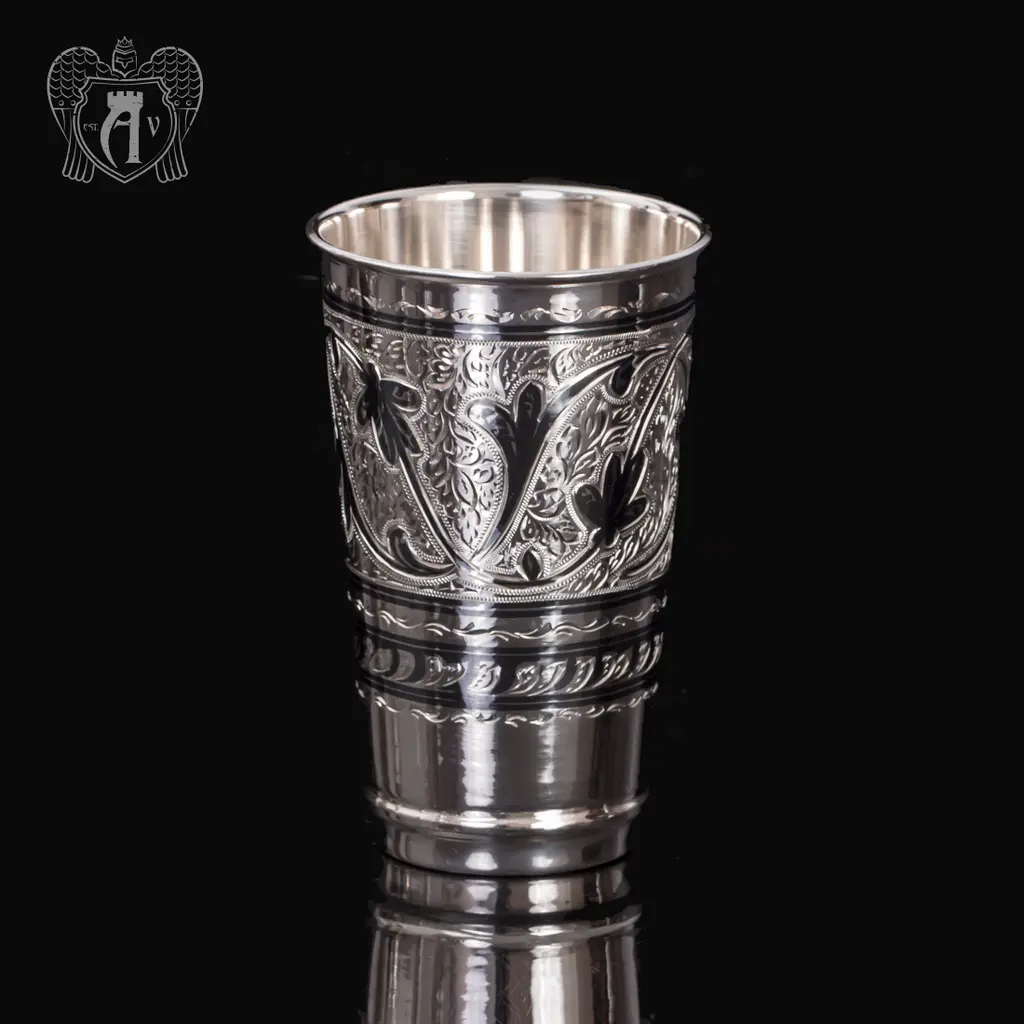 а. Стакан из 925 пробы серебра «Кубачинский орнамент»