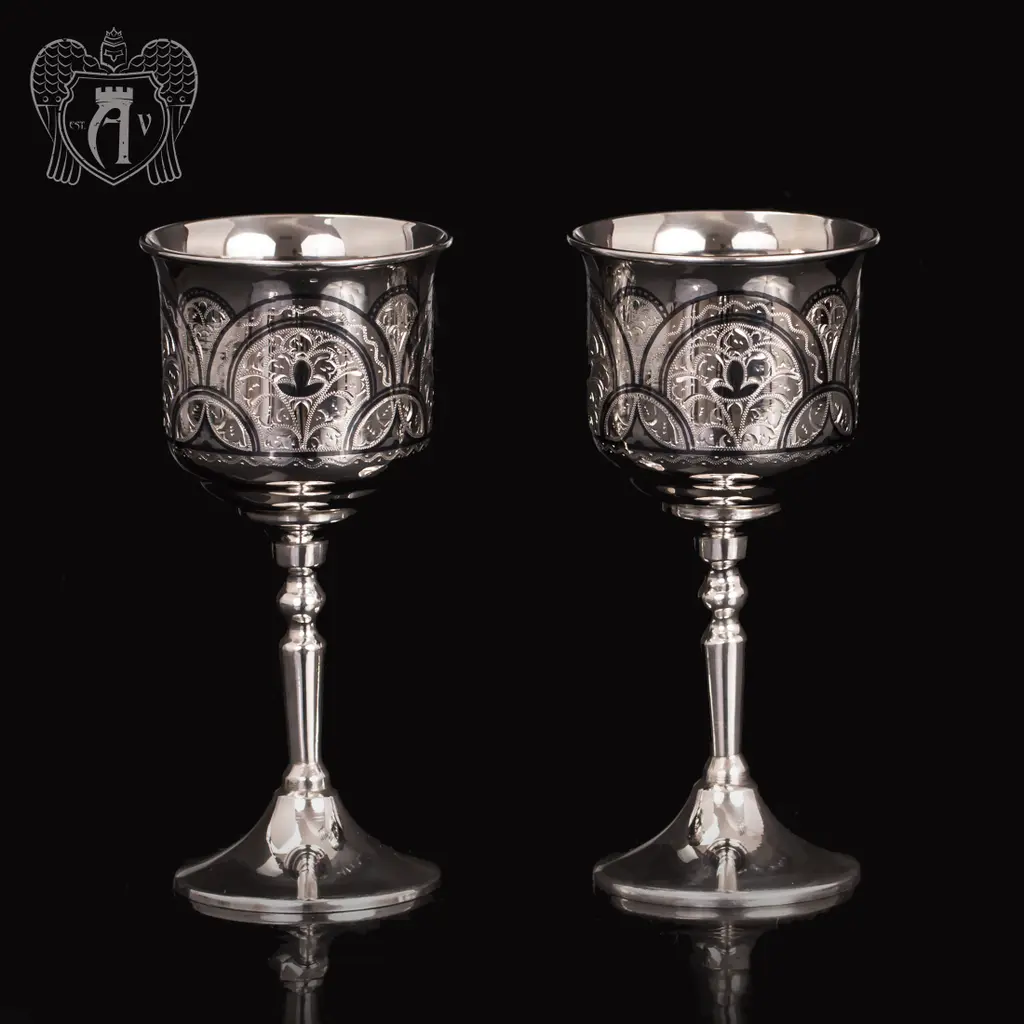 Бокалы серебряные «Мидас» пара